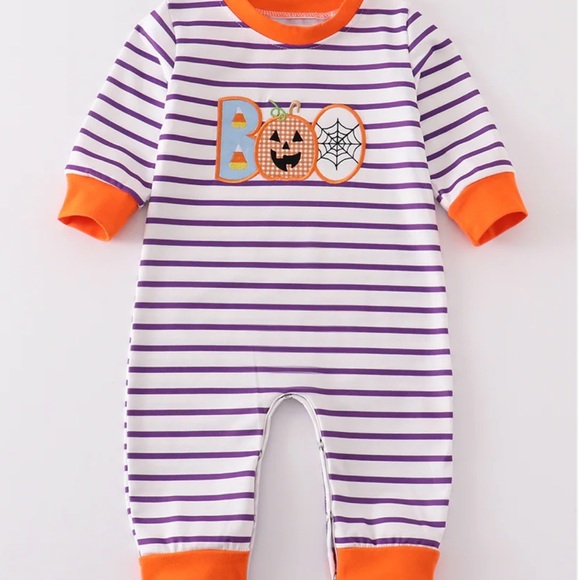 Other - Striped Halloween Applique Romper
